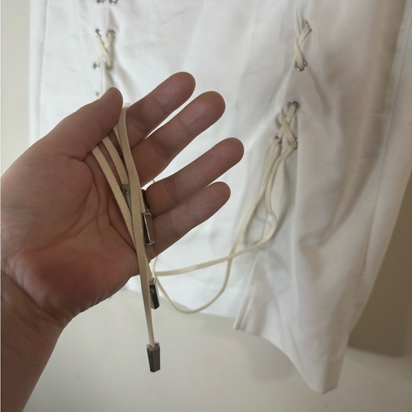 Prabal Gurung By Lane Bryant Lace Up Festival Fairycore Women 12 White Skirt - Picture 3 of 9